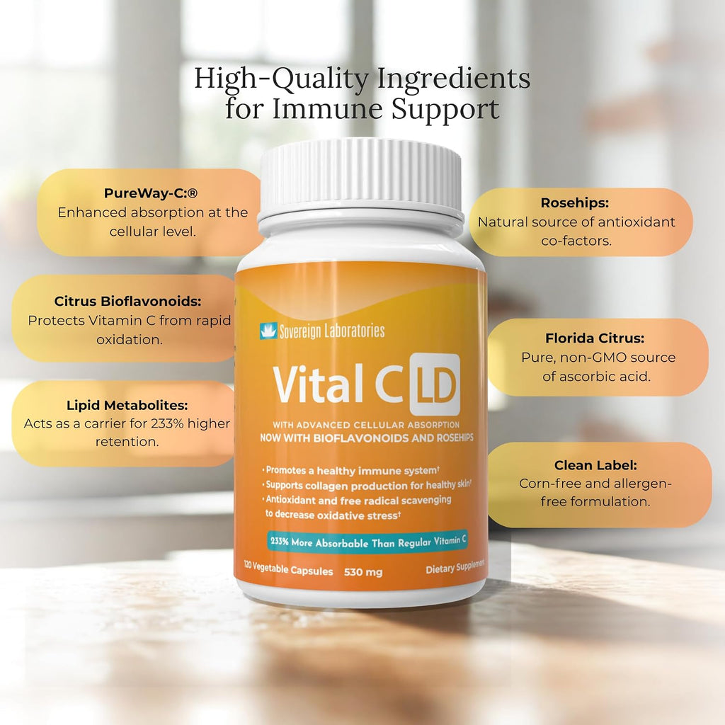 Vital C-LD - Vitamina C Liposomal - 530mg Cápsulas - 120 Unidades