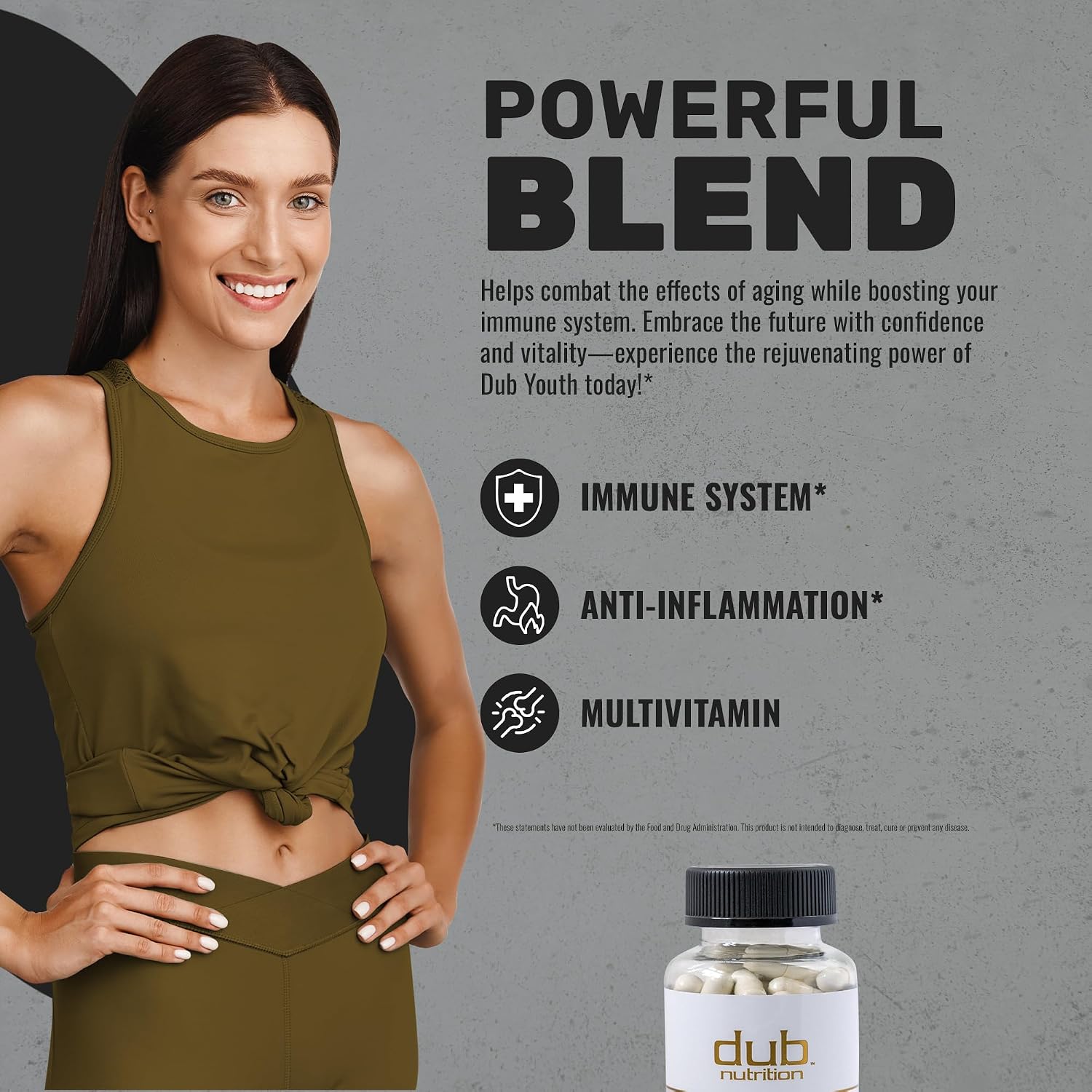 Youth de Dub Nutrition - Fórmula con Acai, Resveratrol, Cúrcuma y Vitaminas - 90 Cápsulas