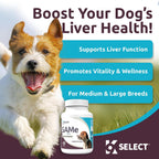 SAM-e para perros adultos medianos y grandes, 60 comprimidos, 200 mg de S-Adenosil-L-Metionina Activa