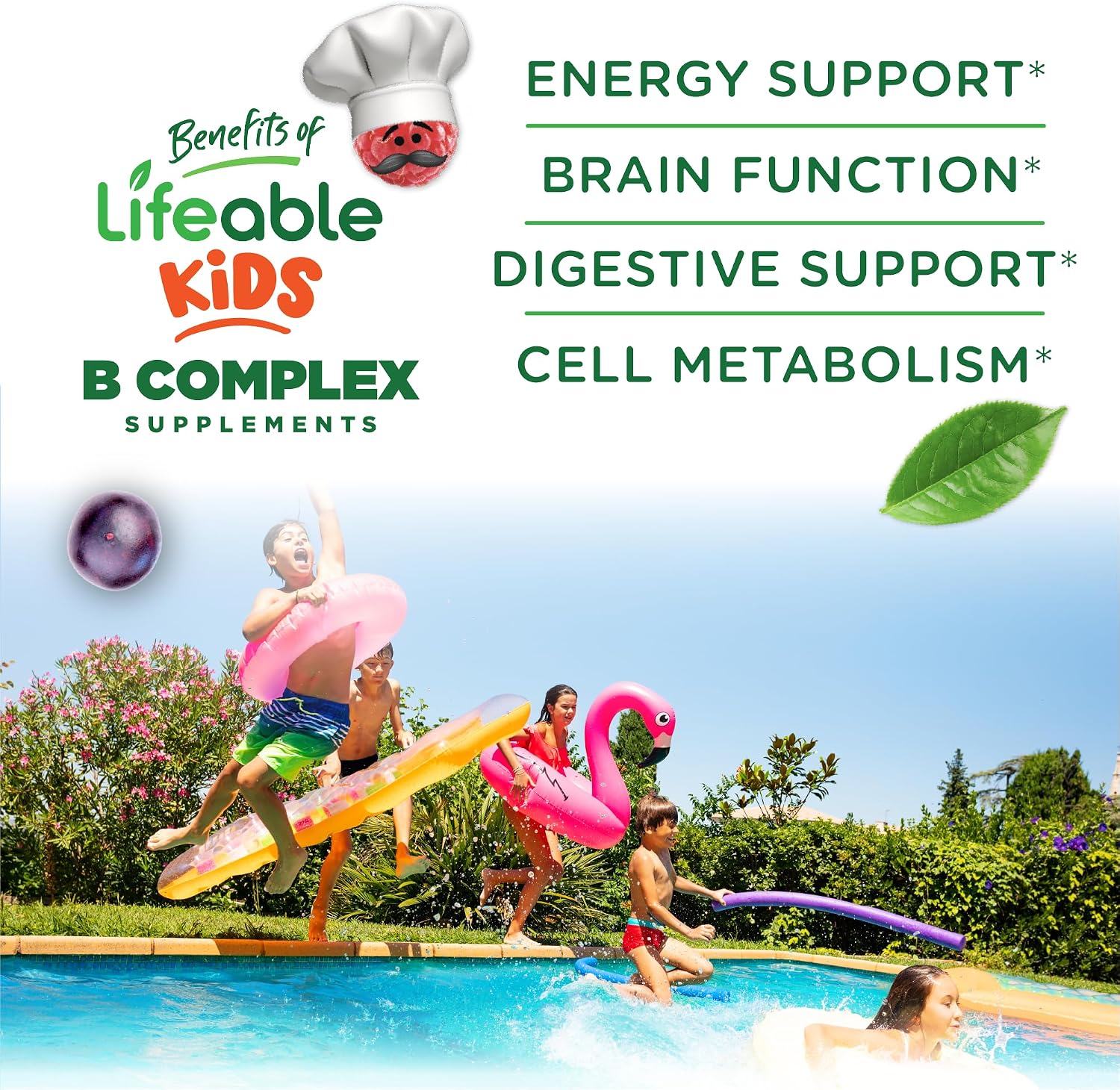 Lifeable Complejo B sin Azúcar para Niños con Vitamina C - 90 Gomitas