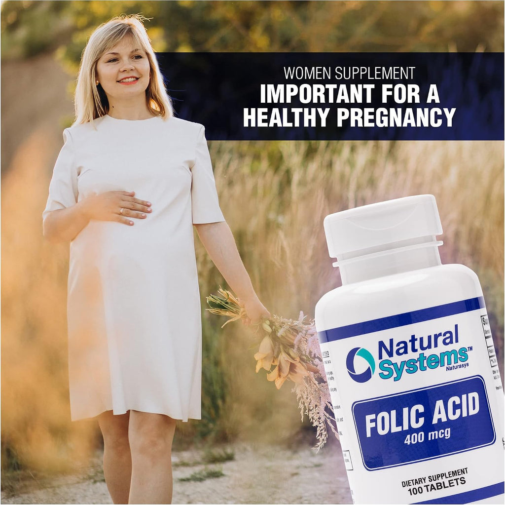 Ácido Fólico 400 mcg - 100 Comprimidos - Natural Systems