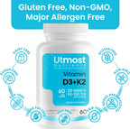 Vitamina D3 5000 UI con K2 100 mcg – Utmost Nutrients