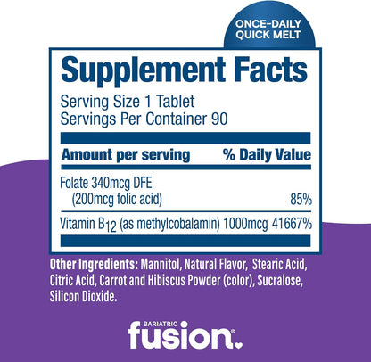 Bariatric Fusion Vitamina B12 Sublingual – Salud neurológica: Favorece el funcionamiento normal del sistema – Image 4