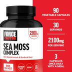 Force Factor Irish Sea Moss Capsules con Bardana y Fucus, 90 Cápsulas