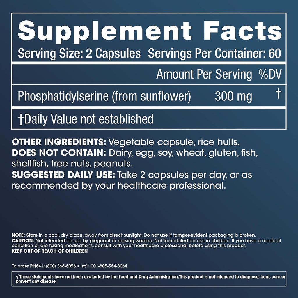 ProHealth Phosphatidylserine 300 mg - 120 Cápsulas - Protección Cognitiva y Salud Nerviosa