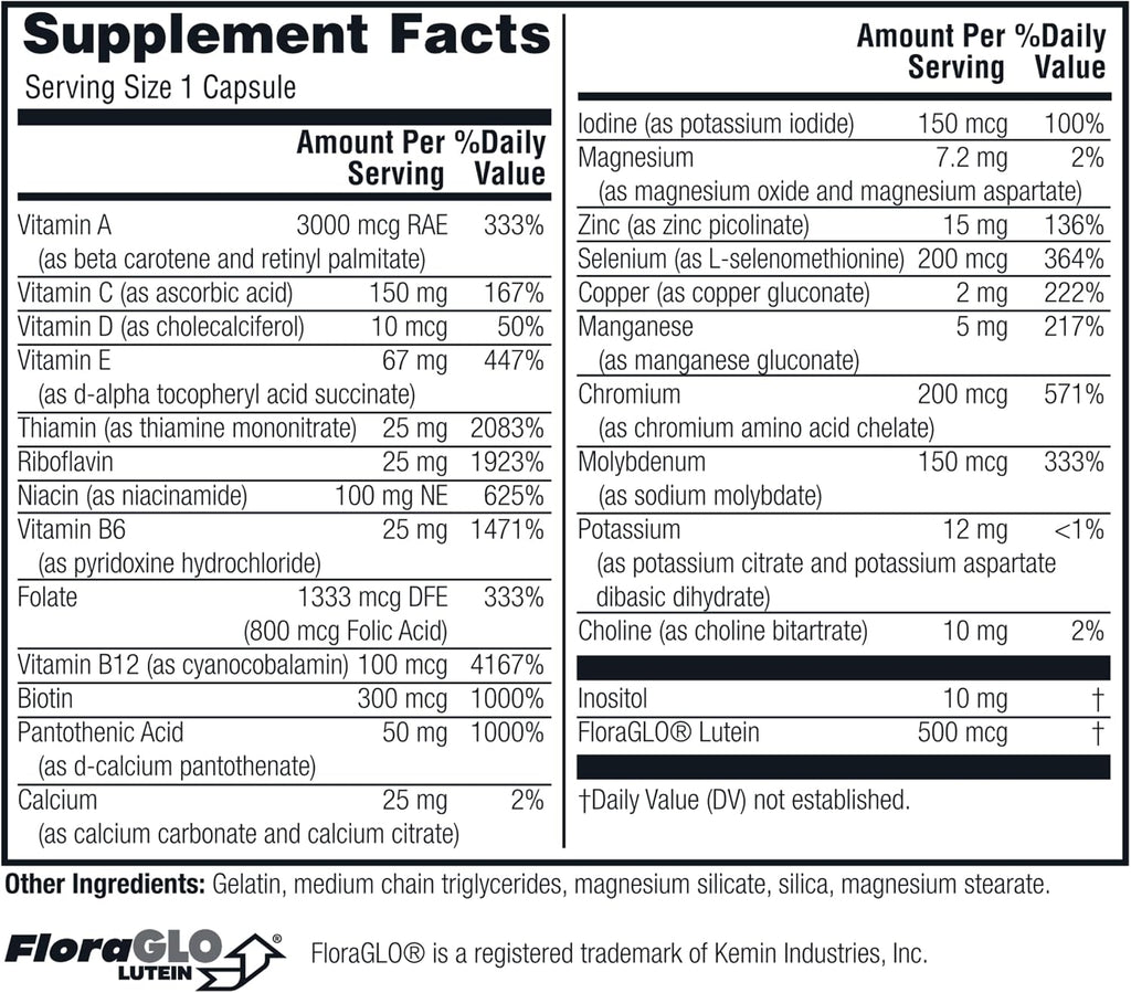 Twinlab Daily One Cápsulas Sin Hierro - Suplemento Nutricional con Zinc, Vitaminas B, Magnesio y Más - 60 Cápsulas - Pack de 2