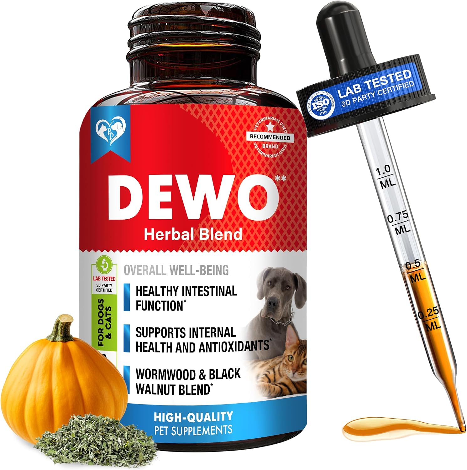 Defensa Intestinal Natural para Perros y Gatos – Limpieza Herbal con Wormwood y Black Walnut