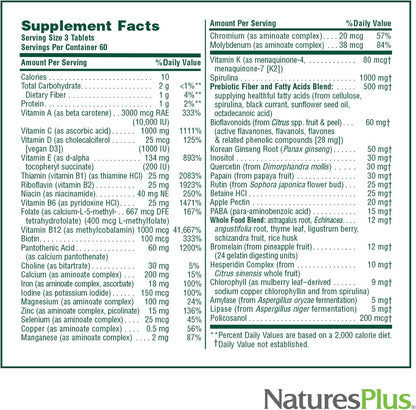 NaturesPlus Source of Life - Multivitamínico y Mineral con Alimentos Integrales Concentrados - 180 Comprimidos (Pack de 2) - – Image 5