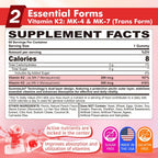 Nextdia Vitamina K2 Gominolas MK-7 200 mcg y MK-4 500 mcg - Full Spectrum Sin Azúcar - Pack de 2