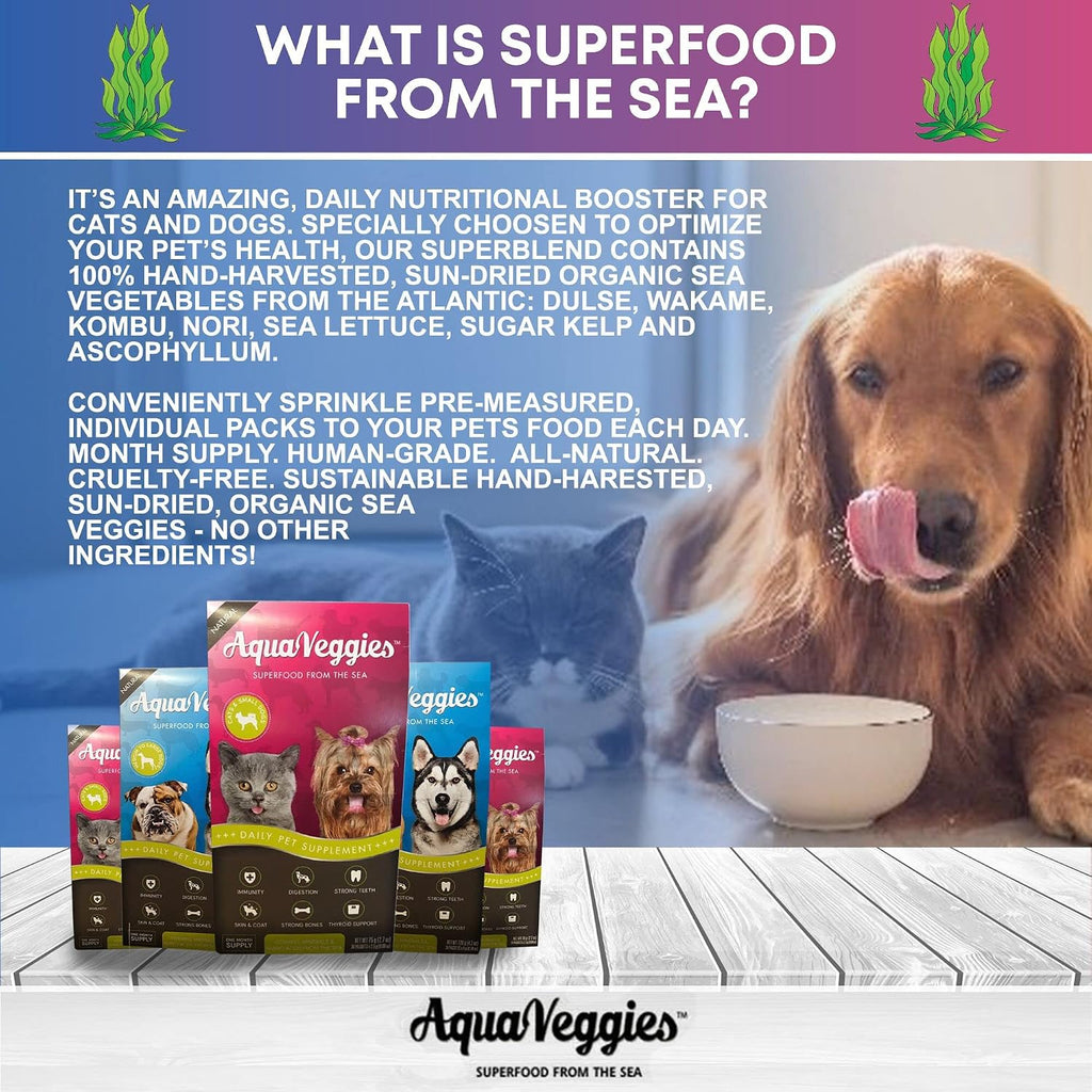 Superalimento Marino para Mascotas - 30 Sobres Diarios (75g) - Multivitamínico para Perros y Gatos Pequeños