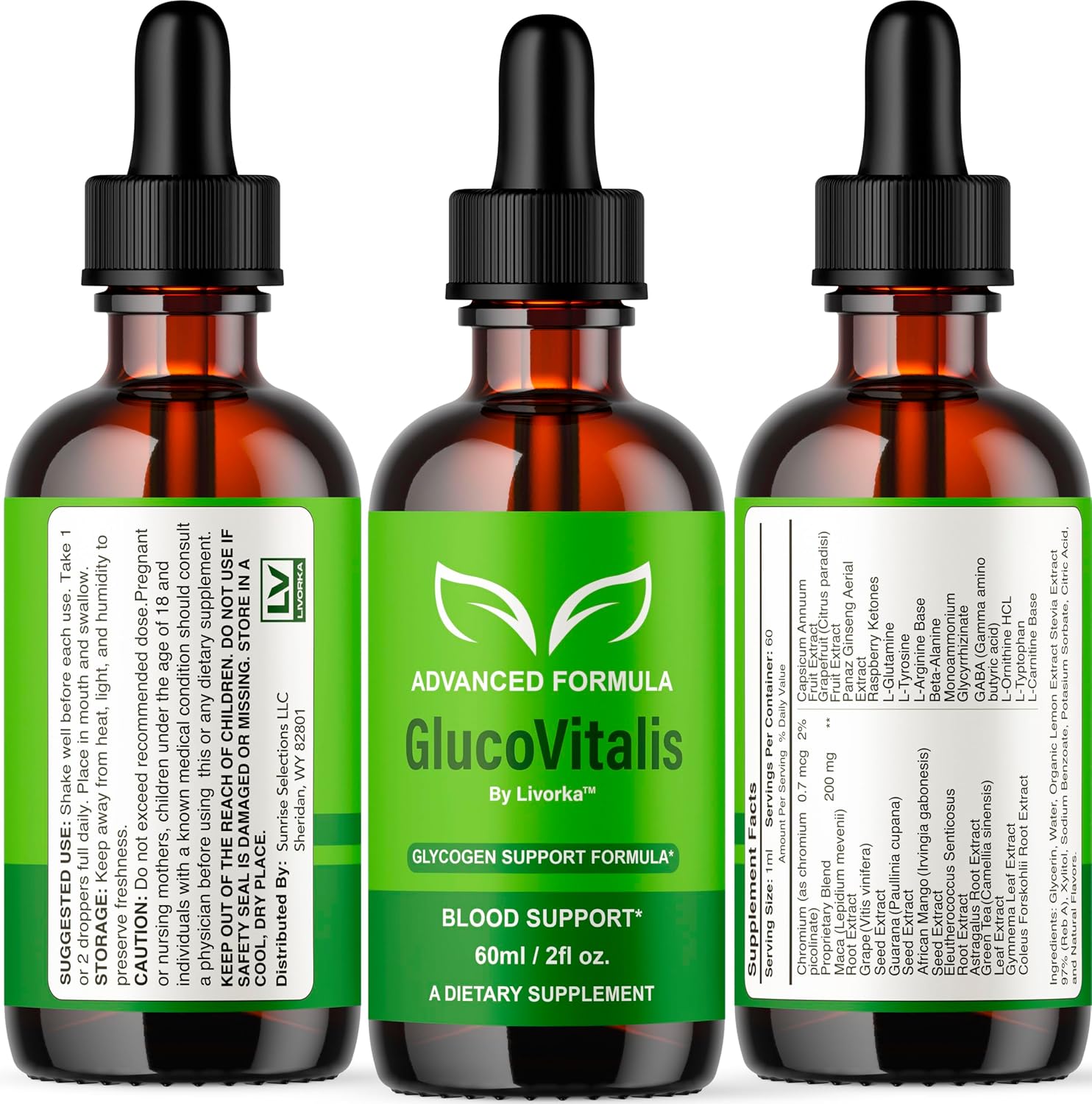 GlucoVitalis Drops (Pack de 5) - Suplemento Líquido Multivitamínico