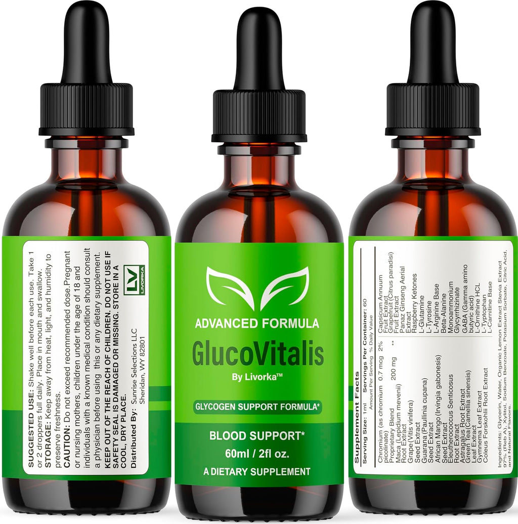 GlucoVitalis Drops (2 Envases) - Fórmula Líquida Natural