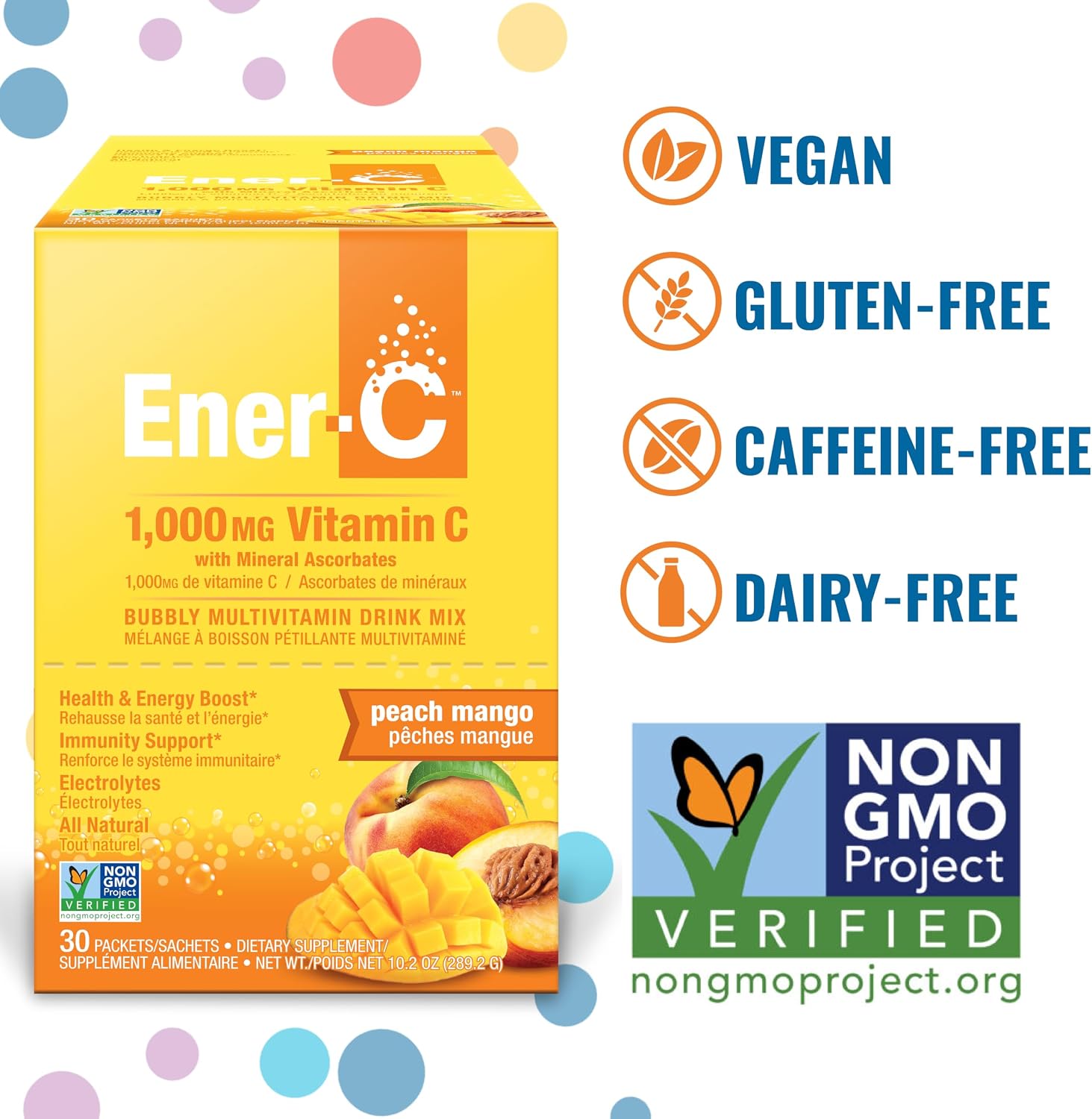 Ener-C Multivitamin Drink Mix - Healthy Energy Peach Mango (60 Sobres)