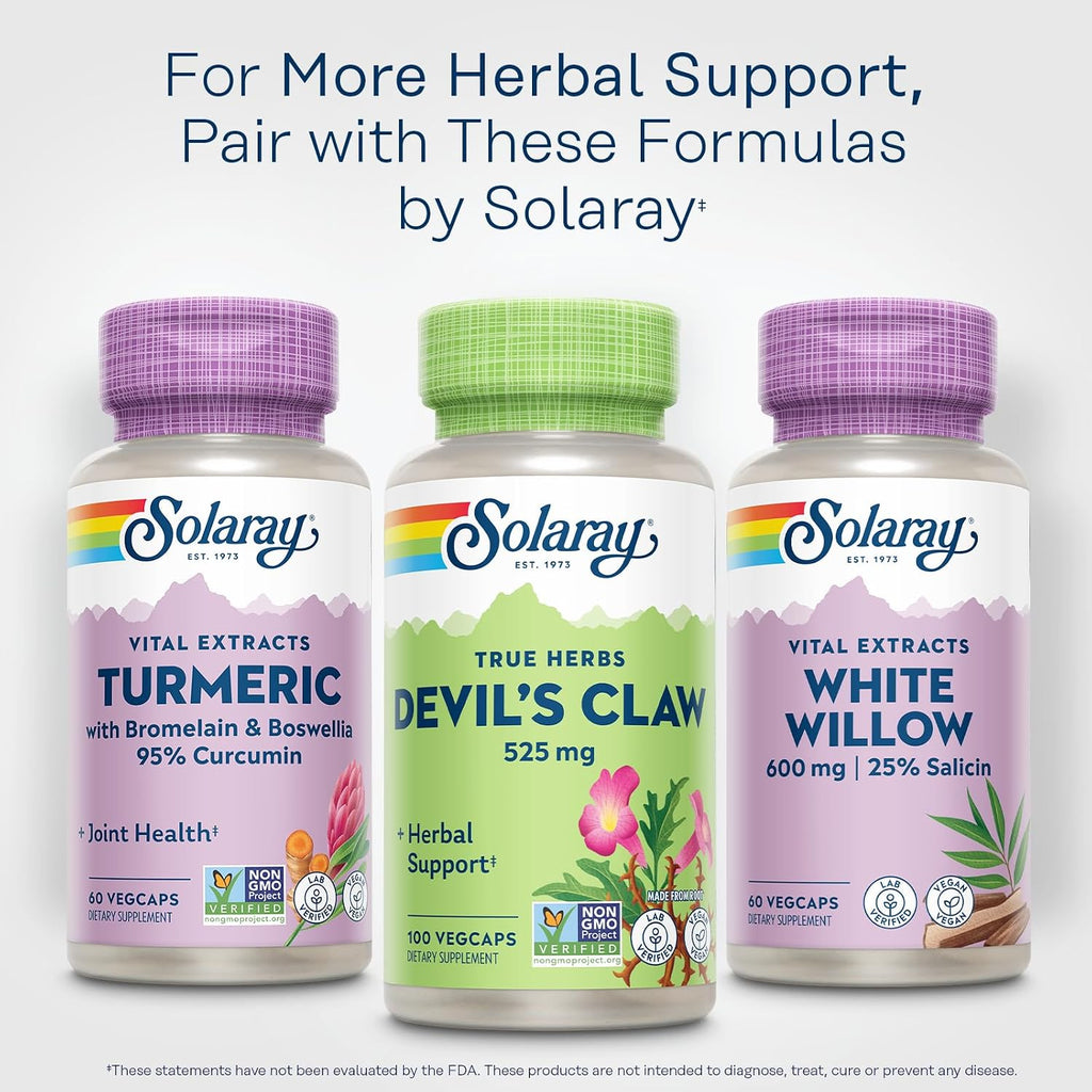 Solaray Garra del Diablo Raíz 525 mg - 100 Cápsulas Veganas