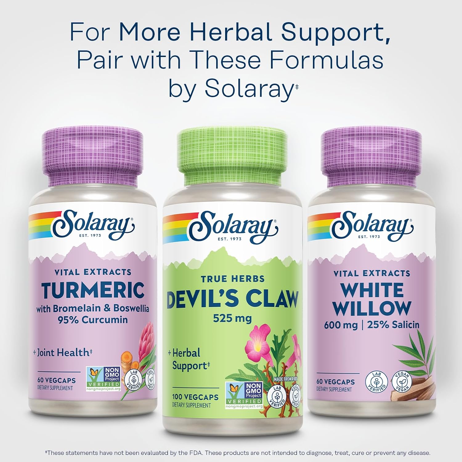 Solaray Garra del Diablo Raíz 525 mg - 100 Cápsulas Veganas