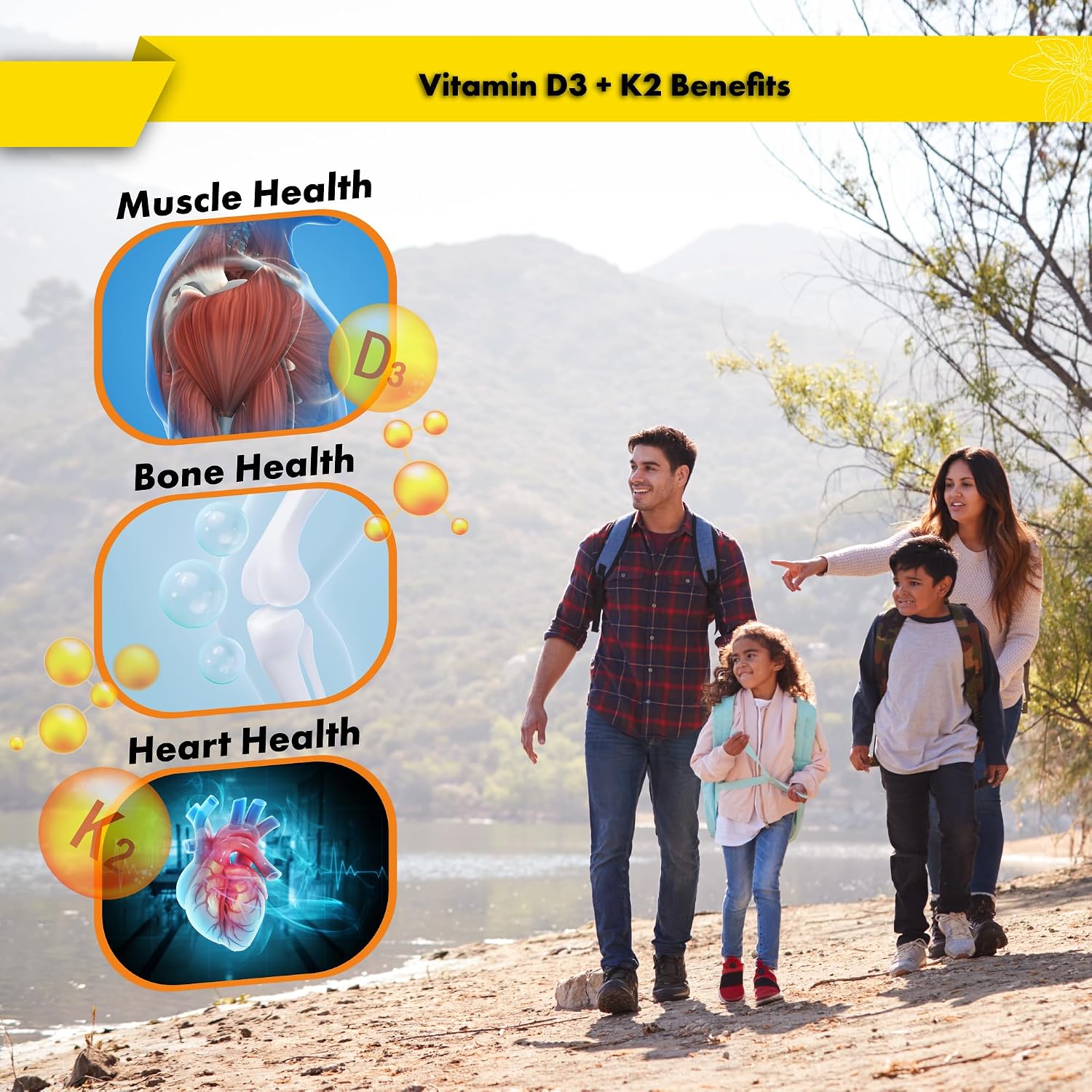 Buried Treasure Gotas de Vitamina D3 y K2 - 5000 UI D3 con 80 mcg K2 Mk-7 - Suplemento Líquido para Huesos, Corazón e Inmunidad - Sin Azúcar - 60 ml (2 fl oz)