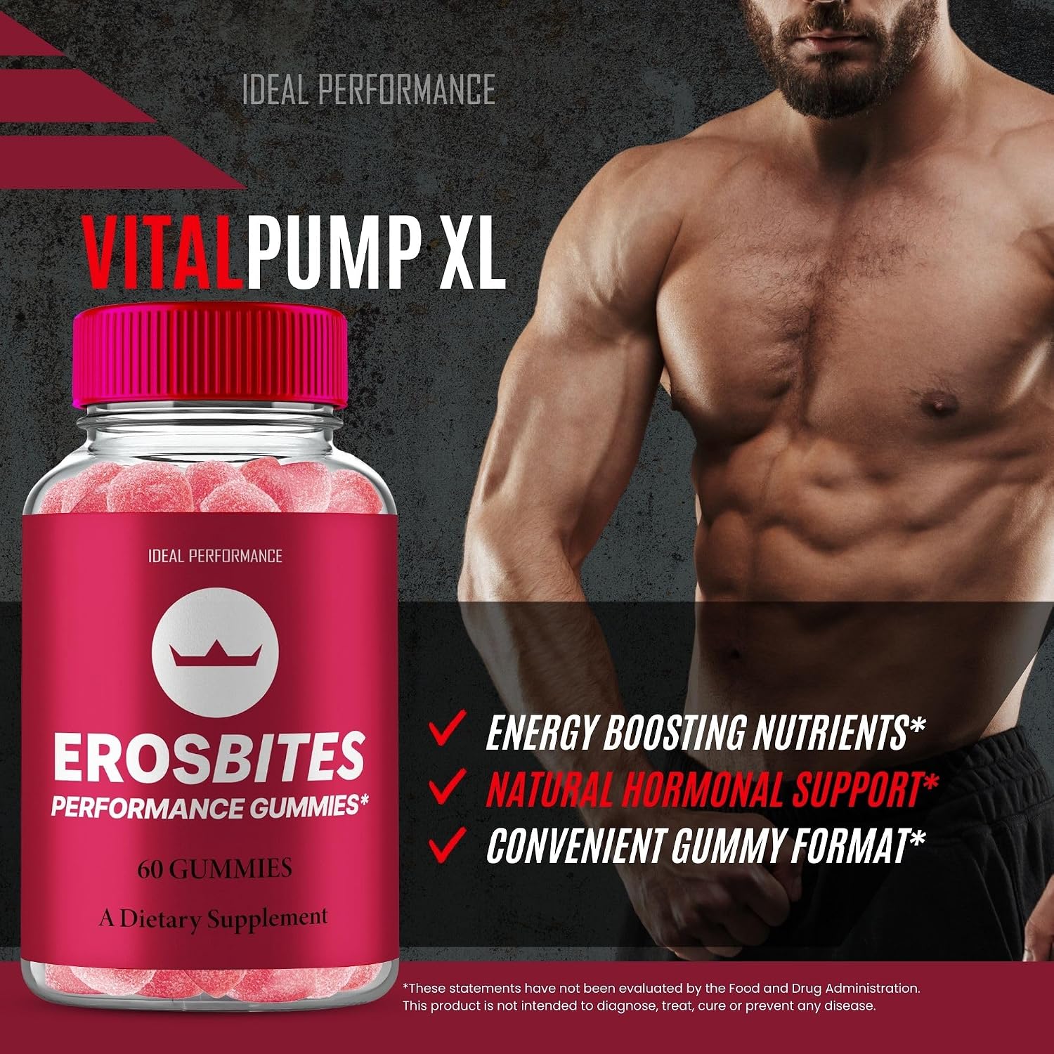 Eros Bites Gummies for Men – Advanced Formula All Natural Support (1 Pack)