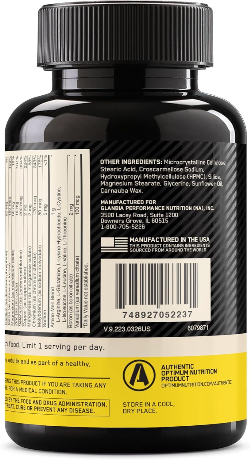 Optimum Nutrition Opti-Men Multivitamínico para Hombres, 90 Comprimidos