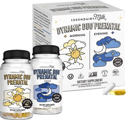 Legendairy Milk Dynamic Duo® Prenatal - Vitaminas Prenatales 2-en-1 con DHA y Folato Metilado - 25 Vitaminas y Minerales – Image 1