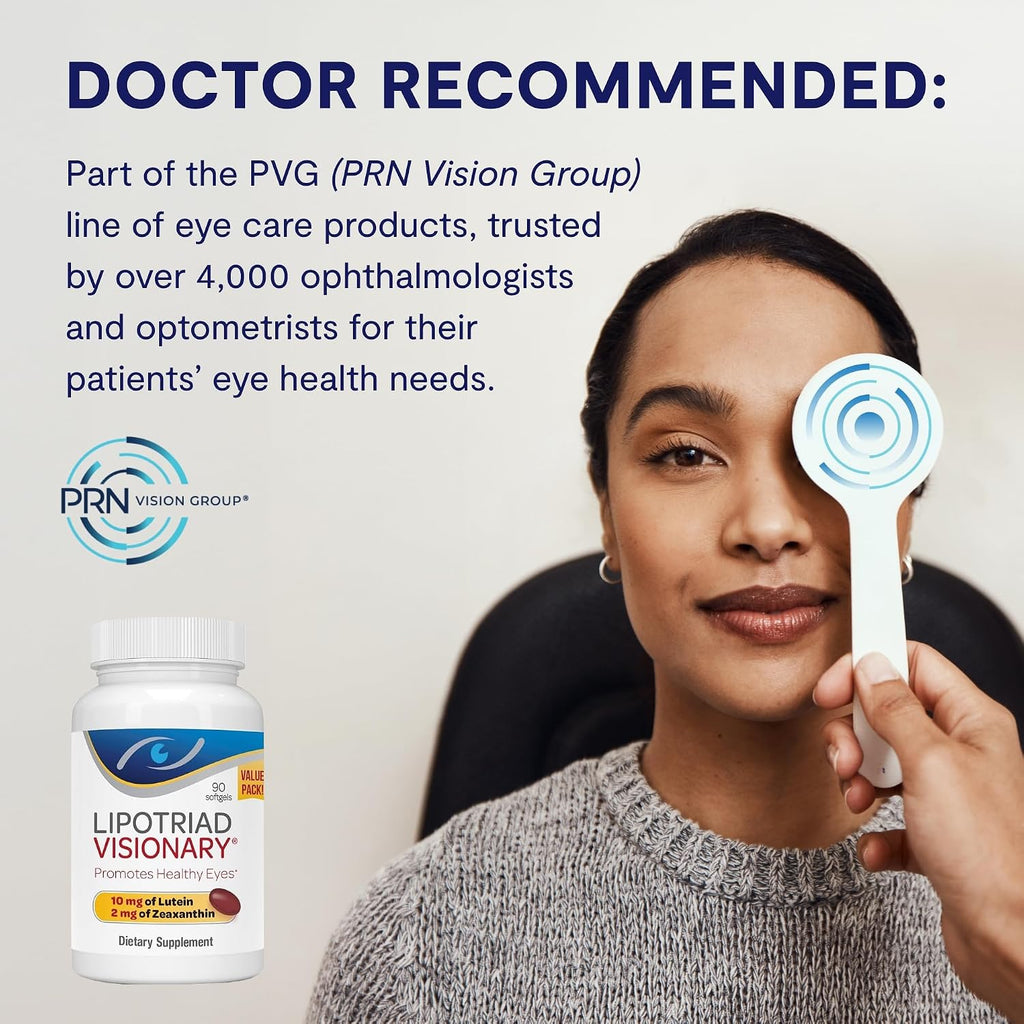 Lipotriad Visionary Eye Vitamins - 90 Cápsulas - Suplemento Ocular con Luteína y Zeaxantina