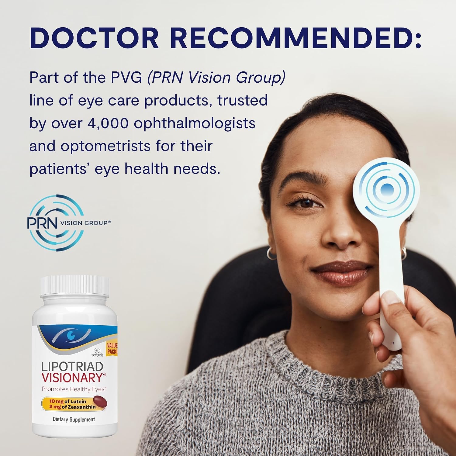 Lipotriad Visionary Eye Vitamins - 90 Cápsulas - Suplemento Ocular con Luteína y Zeaxantina