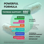 Apoyo Tiroideo para Mujeres - Selenio 200 mcg, Astragalus, Zinc y Yodo - Complejo 21 en 1 con Hierbas Adaptógenas - Vegano, No Transgénico - 60 Cápsulas
