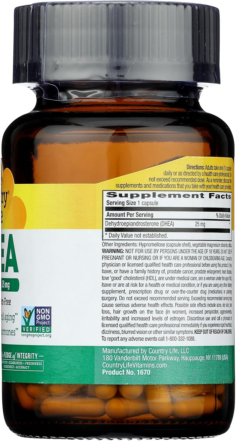 Country Life DHEA 25 mg, 90 cápsulas