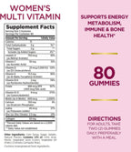 Nature's Bounty Optimal Solutions Multivitamínico para Mujeres, Gominolas de Frambuesa, 80 uds (Paquete de 2)
