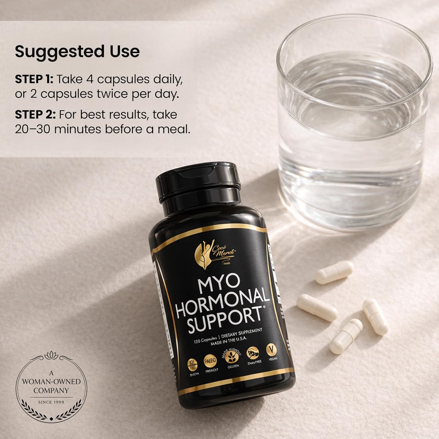 Cocó March N.M.D Myo-Inositol Apoyo Hormonal para Mujeres – 120 Cápsulas Veganas