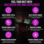 Pre-Rave Suplemento - 5-HTP Free, CoQ10, Magnesio, Té Verde - 40 Cápsulas