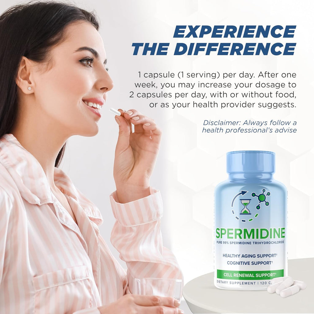 MAXLIFE NATURALS Spermidina 10mg con Trihidrocloruro 3HCL - 120 Cápsulas