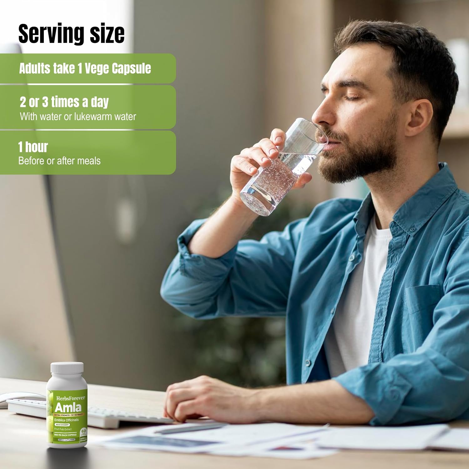 Herbsforever Amla (Grosella India) – 60 Cápsulas Veganas de 950mg