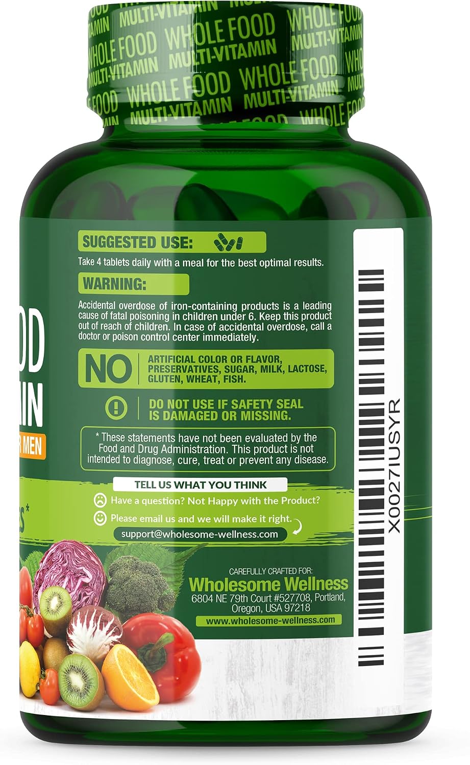 Wholesome Wellness Multivitamínico Completo para Hombres - 120 Comprimidos