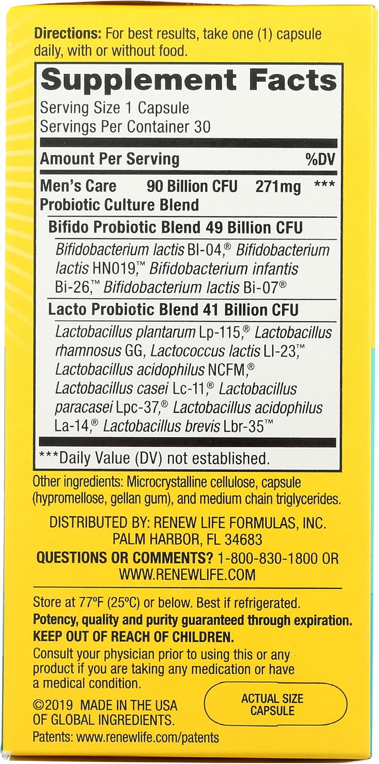 Renew Life Ultimate Flora Men's Care Probiotic, 30 cápsulas
