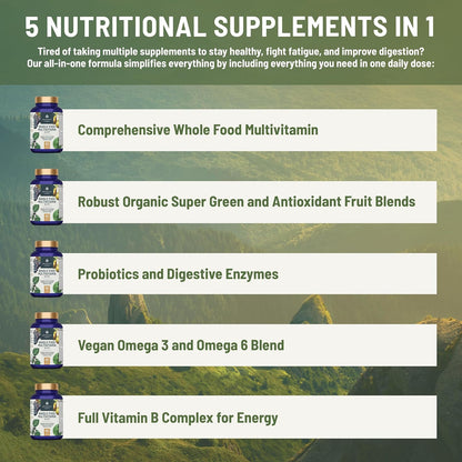 Abundant Earth Multivitamínico Completo para – Omega-3 veganos: Procedentes de fuentes como las algas, contribuyen – Image 4