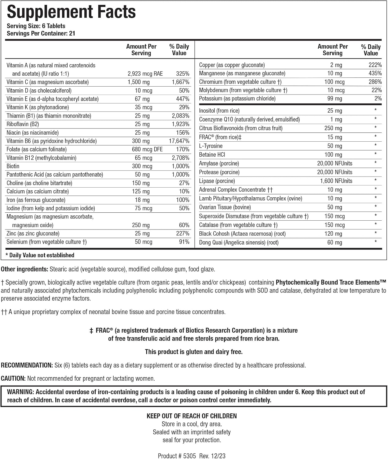 Biotics Research Equi Fem – Multivitamínico y Mineral para Mujeres, 126 Comprimidos