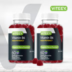 Viteey Vitamin B6 Gummies - 120 Gominolas con 100mg de Vitamina B6 - Energía, Sistema Nervioso y Estado de Ánimo - Vegano, Sin Gluten