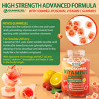 Liposomal Vitamin C 1000mg Gummies - Gomitas de Vitamina C Liposomal con Saúco, Zinc y Hierro, Sin Azúcar, 60 unidades