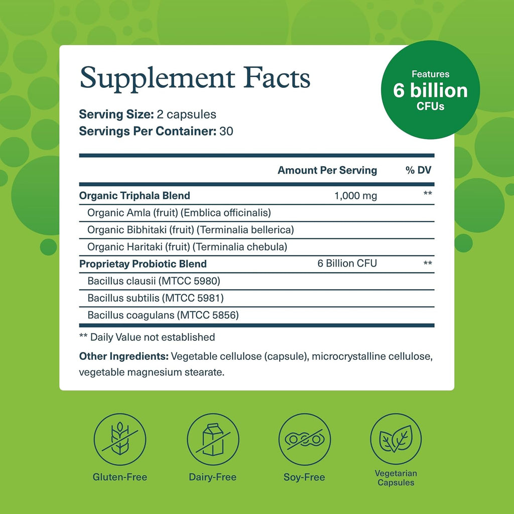 Youtheory Spore Probiotic - Probiótico con Esporas - 6 mil millones UFC - Salud Intestinal - 60 Cápsulas Vegetales