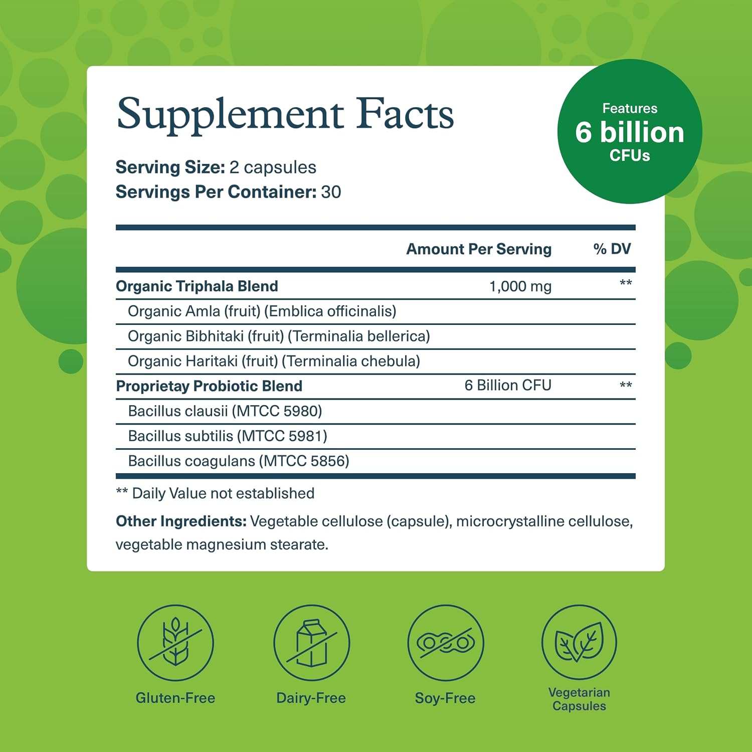 Youtheory Spore Probiotic - Probiótico con Esporas - 6 mil millones UFC - Salud Intestinal - 60 Cápsulas Vegetales