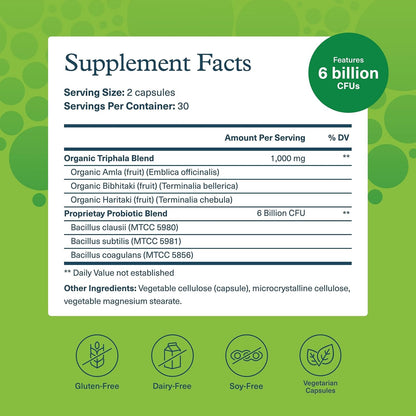 Youtheory Spore Probiotic - Probiótico con Esporas - 6 mil millones UFC - Salud Intestinal - 60 Cápsulas Vegetales – Image 2