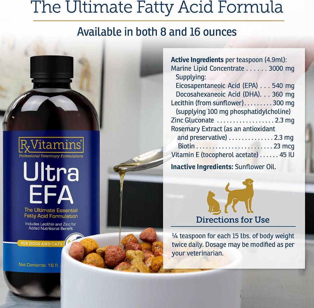Rx Vitamins Ultra EFA Omega 3 Fish Oil for Dogs & Cats - 473 ml