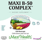 Maxi Health Stress Relief Vitamin B Complex – Complejo B con Inositol y Colina, 250 comprimidos