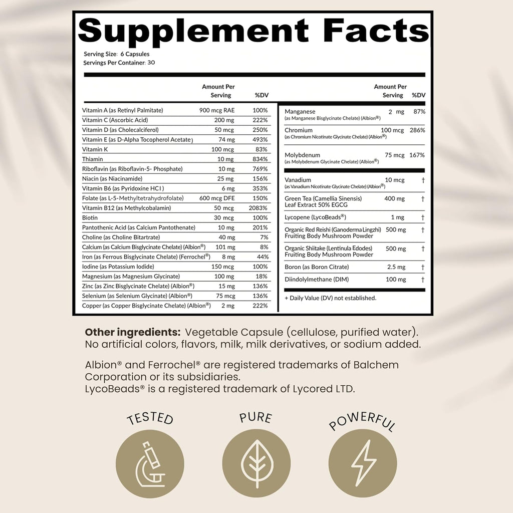 HPD Rx ONE Immunity Boost Multivitamínico para Hombres y Mujeres - 180 Cápsulas