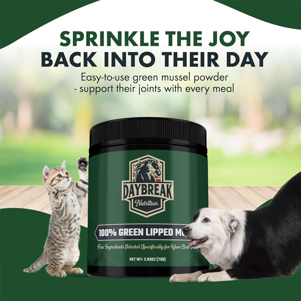 Daybreak Nutrition Polvo de Mejillón de Labio Verde Puro para Perros y Gatos - 150g