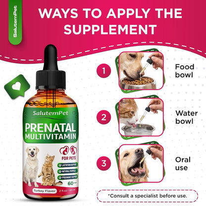 SalutemPet Vitaminas Prenatales para Perras y Gatas – Suplemento Multivitamínico Líquido – 60 ml – Image 4