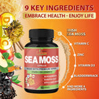 Organic Cadane Irish Sea Moss Extract Cápsulas - 90 cápsulas