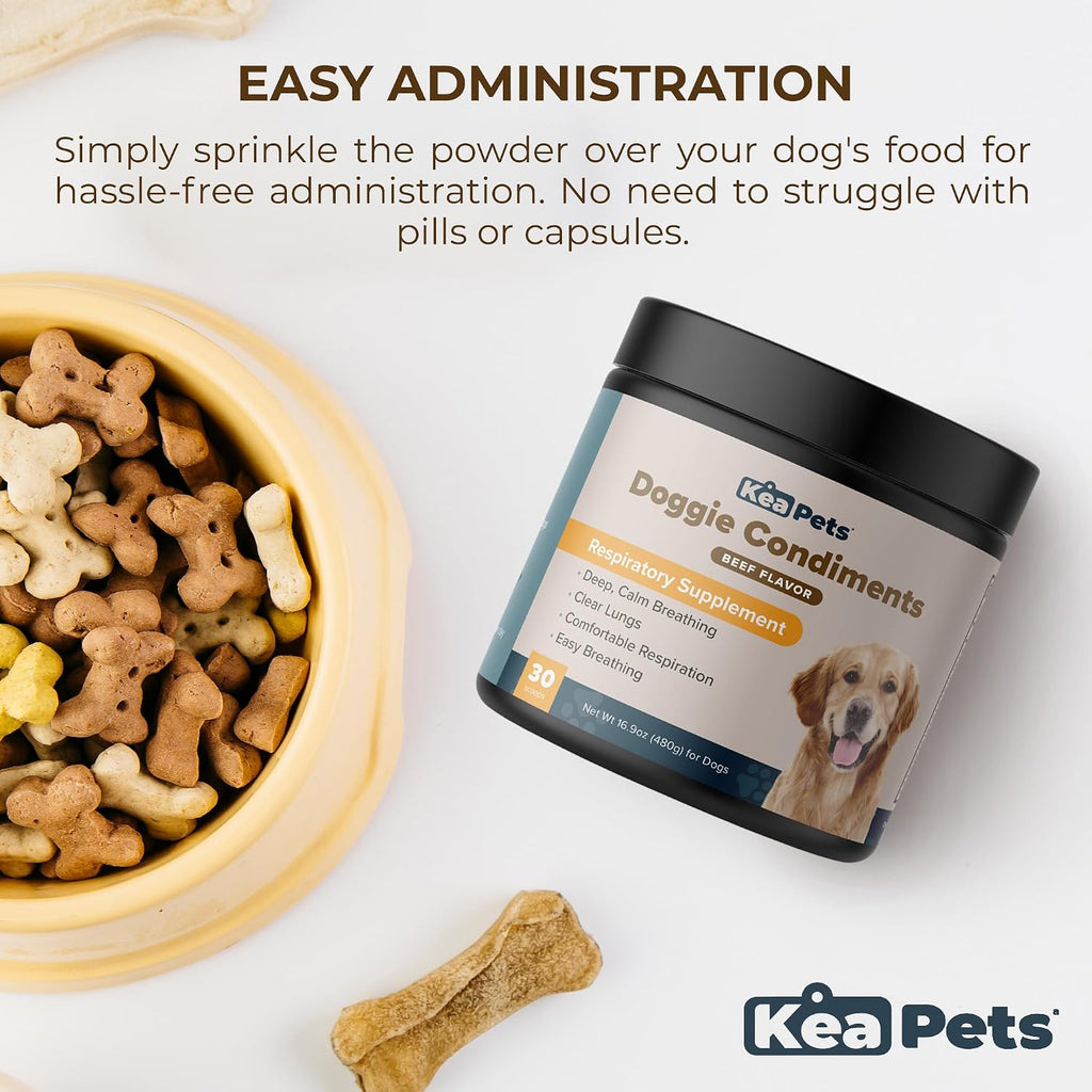 Doggie Condiments Suplemento Respiratorio para Perros - Apoyo Natural para la Respiración, Congestión y Tos
