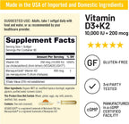 NatureWise Vitamina D3 + K2 Vegana en Aceite MCT de Coco Orgánico - 10.000 UI D3 + 200 mcg K2 - Apoyo Óseo - No-GMO - 90 Cápsulas Blandas
