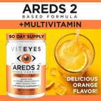Viteyes AREDS 2 Powder + Complete Multivitamin - Macular Protection - Natural Orange Flavor - 90 Scoops